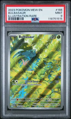 2023 POKEMON MEW EN-151 ILLUSTRATION RARE #166 BULBASAUR PSA 9 - Image 1