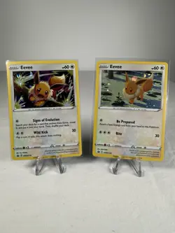 Pokemon TCG Eevee Black Star Promo Lot Of 2 - SWSH118 + SWSH190 With Tiny Swirl! - Image 1