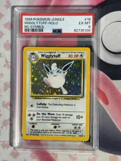 1999 POKEMON JUNGLE NO SYMBOL WIGGLYTUFF 16/64 PSA EX-MT - Image 3
