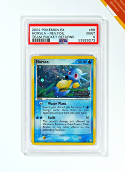 Pokemon PSA 9 Horsea #58 Rev Foil EX Team Rocket Returns 2004 English - Image 1