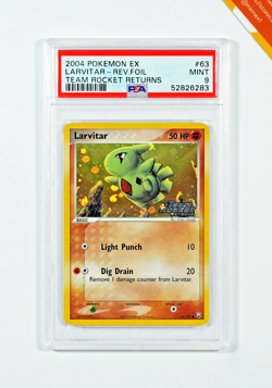 Pokemon PSA 9 Larvitar #63 Rev Foil EX Team Rocket Returns 2004 English - Image 1