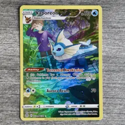 Vaporeon TG02/TG30 Trainer Gallery Holo Silver Tempest Pokemon Card MP-LP - Image 1