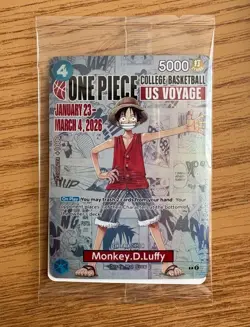 One Piece Monkey D. Luffy College Basketball US Voyage Card Rutgers *IN HAND* - Image 1