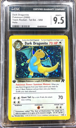 Pokemon Dark Dragonite #5 Team Rocket 1st Edition Holo CGC 9.5 Mint+ - Image 1