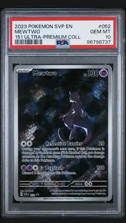 2023 POKEMON SVP EN-SV BLACK STAR PROMO 151 ULTRA-PREM COLL #052 MEWTWO PSA 10 - Image 1