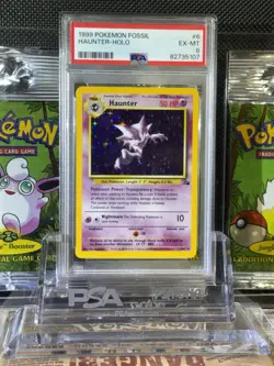 1999 POKEMON FOSSIL HAUNTER HOLO 6/62 PSA EX-MT - Image 1