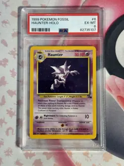 1999 POKEMON FOSSIL HAUNTER HOLO 6/62 PSA EX-MT - Image 3