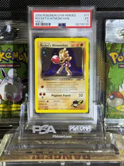 2000 POKEMON GYM HEROES ROCKET’S HITMONCHAN HOLO 11/132 PSA 5 EX - Image 1