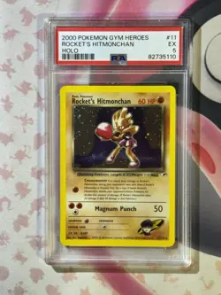 2000 POKEMON GYM HEROES ROCKET’S HITMONCHAN HOLO 11/132 PSA 5 EX - Image 3
