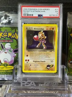 2000 POKEMON GYM HEROES ROCKET’S HITMONCHAN HOLO 11/132 PSA 5 EX - Image 4