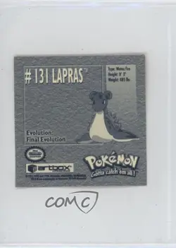 Lapras Artbox Pokemon Stickers Series 1 #131 1999 - Image 2
