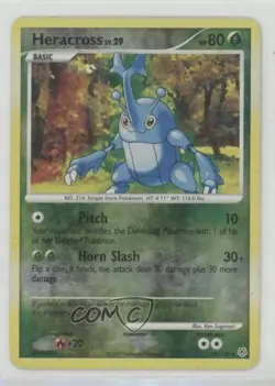 Heracross Reverse Foil Pokemon Diamond & Pearl Base Set #28 2007 - Image 1