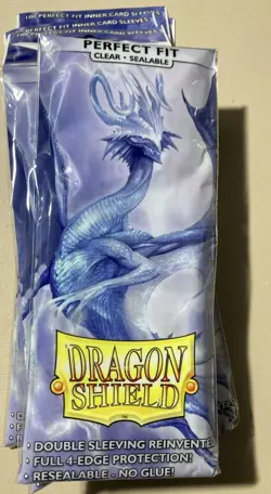 5x Dragon Shield Perfect Fit Inner Card Sleeves-Clear Sealable- 100 Sleeves Ea. - Image 2