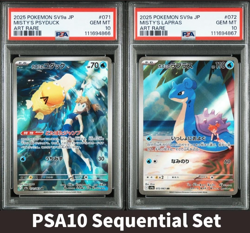 PSA 10 Misty's Psyduck Lapras Sequential set SEQ 071 072 SV9a Pokemon Japanese - Image 2