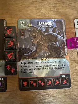 DnD Dice Masters Super Rare Epic & Promo Lot (5 cards) with Dice - Image 4