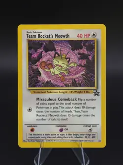 Team Rocket's Meowth 18 - WOTC Black Star Promo NM Pokemon Card TCG - Image 1