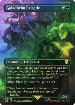 Galadhrim Brigade *Foil Borderless* - LTC - NM - Magic The Gathering - MTG - Image 1