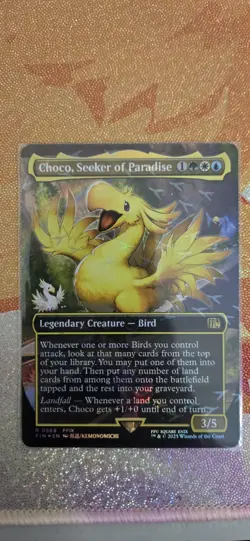 Choco, Seeker of Paradise (Borderless) (Chocobo Track Foil) Final Fantasy MTG NM - Image 1