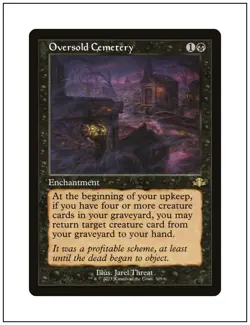 1x Oversold Cemetery, Retro Frame Art, Magic MTG NM - Image 1