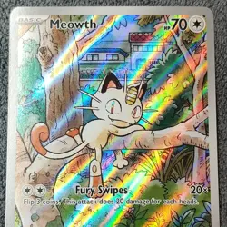 Pokemon TCG Meowth 106/094 Phantasmal Flames Holo Illustration Rare 70 HP - Image 1