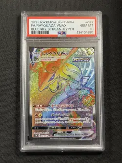 Pokemon Cards PSA 10 Rayquaza Vmax Full Art Blue Sky Stream Hyper Jpn 082/067 - Image 1