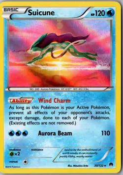 Suicune 30/122 Holo Rare XY - BREAKpoint MP Pokemon Card - Image 1