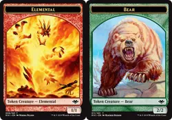 4x Bear Token (011) // Elemental Token (008) MTG Modern Horizons NM Magic Regula - Image 1