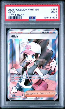 2025 POKEMON WHT EN-WHITE FLARE ULTRA RARE #164 HILDA PSA 9 - Image 1