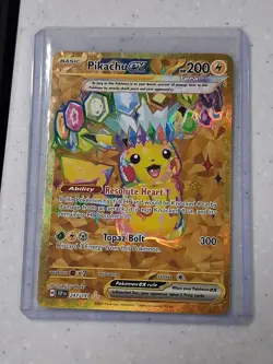 Pokemon TCG SV08 Surging Sparks Pikachu EX Hyper Rare Gold Holo Card 247/191 - Image 1