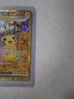 Pokemon TCG SV08 Surging Sparks Pikachu EX Hyper Rare Gold Holo Card 247/191 - Image 3
