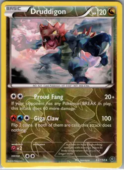 Druddigon 83/114 Reverse Holo XY - Steam Siege - Pokemon Card - NM - Image 1