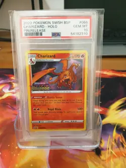 2020 Pokemon Vivid Voltage Prerelease Charizard Holo #66 PSA 10 Gem Mint - Image 1