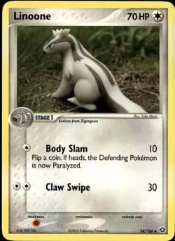 Linoone 34/106 Uncommon EX Emerald Pokemon - Image 1