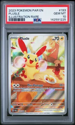 2023 POKEMON PAR EN-PARADOX RIFT ILLUSTRATION RARE #193 PLUSLE PSA 10 - Image 1