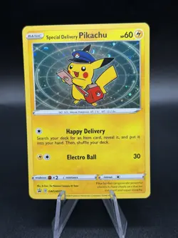 Special Delivery Pikachu SWSH074 SWSH: Sword & Shield Promo Cards Holo NM EC3 - Image 1