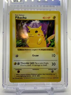 PIKACHU 58/102 RED CHEEKS SHADOWLESS Base Set CGC 8.5 Pokemon - Image 4