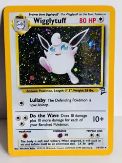Pokemon TCG Cards Wigglytuff 19/130 Base Set 2 Holo Rare - Image 1