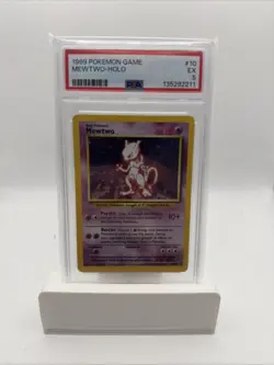 Pokemon Base Set Unlimited Mewtwo Holo Rare 10/102 Graded PSA 5 EX! - Image 1