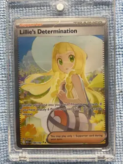 Pokemon TCG Lillie's Determination Trainer Holo 184/132 Me01 Special Rare Engli. - Image 1