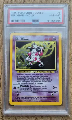 Jungle Mr. Mime (PSA 8) 6/64 Pokemon Card WOTC 1999 - Image 1