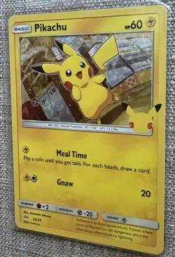 Pikachu - 25/25 - Confetti Holo - McDonald's Promos 2021 - Pokemon Card - NM - Image 2