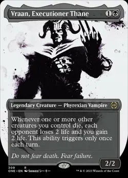 Vraan, Executioner Thane - Foil - Borderless Showcase - Phyrexia: All Will Be On - Image 1