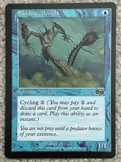MTG Sandbar Merfolk URZA'S SAGA NM BLUE Magic the Gathering - Image 1