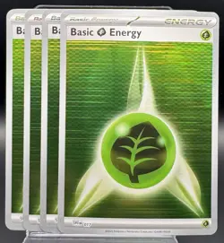 4x Grass Energy 017 Holo Black Bolt White Flare Pokemon TCG Playset NM - Image 1