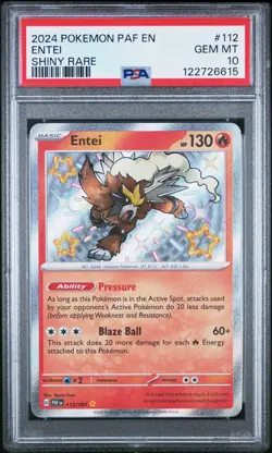 2024 POKEMON PAF EN-PALDEAN FATES SHINY RARE #112 ENTEI PSA 10 - Image 1