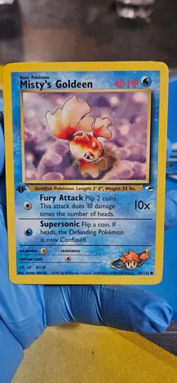 Pokemon TCG Misty's Goldeen Gym Heroes 85/132 Regular 1st Edition Common - Image 1