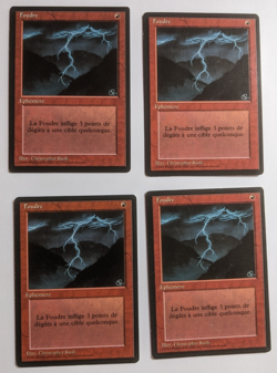 Magic MTG 4x Lightning Bolt FBB French Foreign Black Border www_MoxBeta_com #2 - Image 1