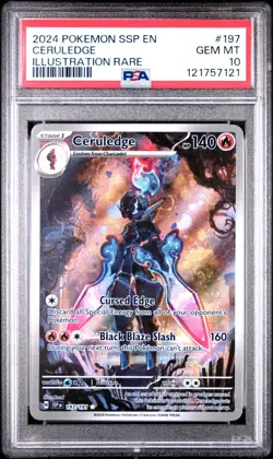 2024 POKEMON SSP EN-SURGING SPARKS #197 CERULEDGE ILLUSTRATION RARE PSA 10 - Image 1