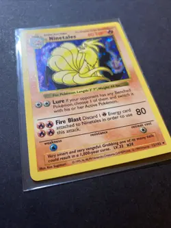 Ninetales 012/102 Base Set (Shadowless) Holo Unlimited Pokemon WOTC LP- - Image 2