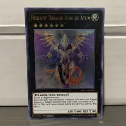1ST ED HIERATIC DRAGON KING OF ATUM 1996 DUPO-EN092 YUGIOH CARD (LP/MP) - Image 1